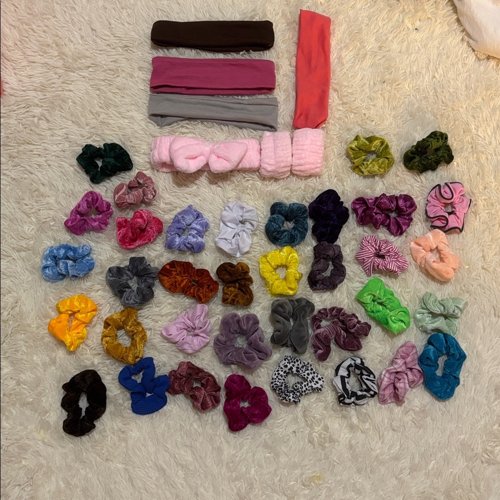 Colorful Kids Hair Scrunchies Set